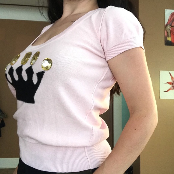 H&M queen B**** trendy pink sweater vest vibes - Picture 2 of 5